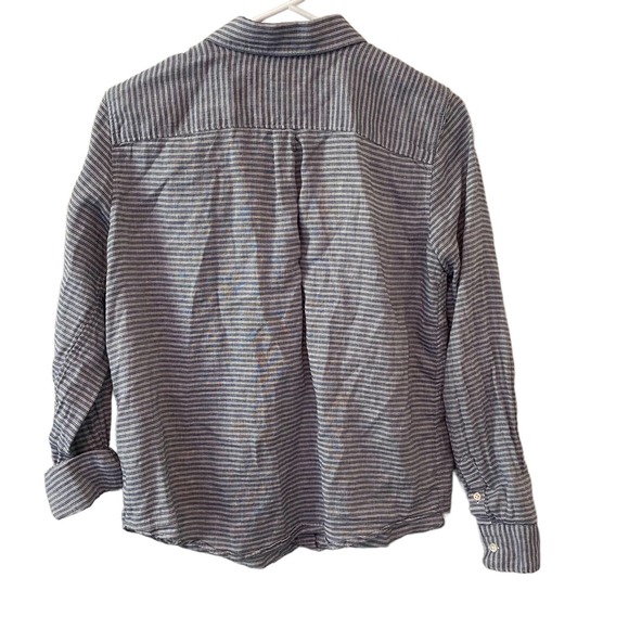 Banana Republic Quinn Boy Fit Blue White Stripe Button Down Shirt Size XS - Picture 4 of 4